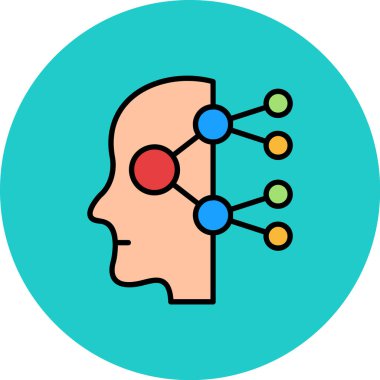 Beyin. Web simgesi basit illüstrasyon