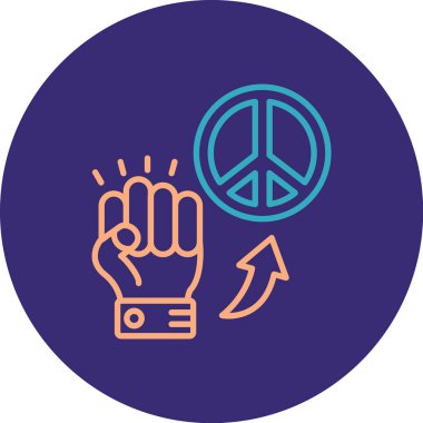 Barış, insan, güç, barış ikonu vektör imaj çizgisi de barış için kullanılıyor