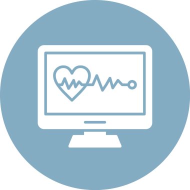 Kalp monitörü vektör çizgisi simgesi, vektör