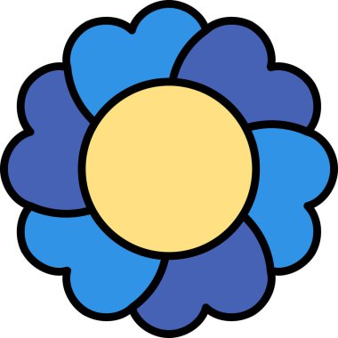 Çiçek ikonu doldurulmuş - dış hatlar biçiminde