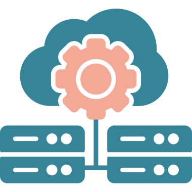 Bulut hesaplama teknolojisi ikon vektör çizimi tasarımı