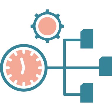 zaman ve yönetim renkli vektör resimlemesi