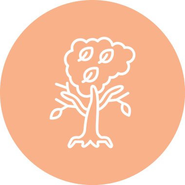 Bir ağaç simgesinin vektör illüstrasyonu