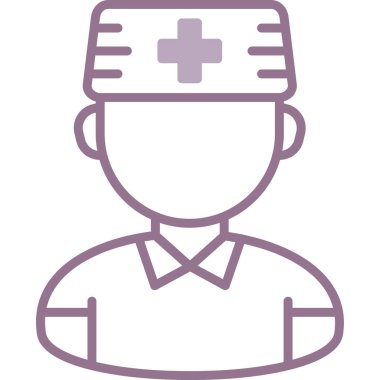 Hemşire hanım. Web simgesi basit illüstrasyon