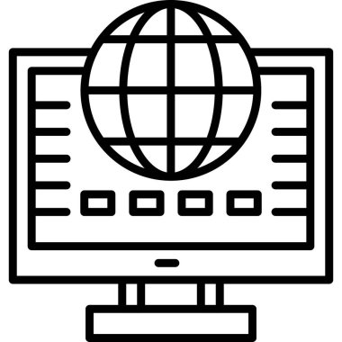 Monitör. Web simgesi basit illüstrasyon