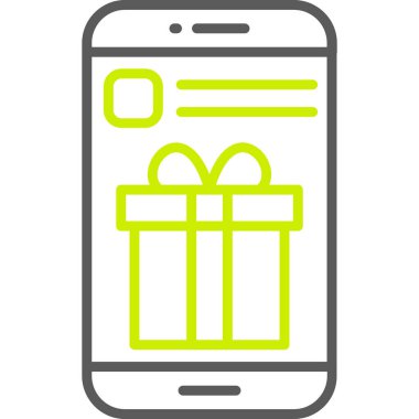 hediye kutusu simgesi, vektör illüstrasyonu