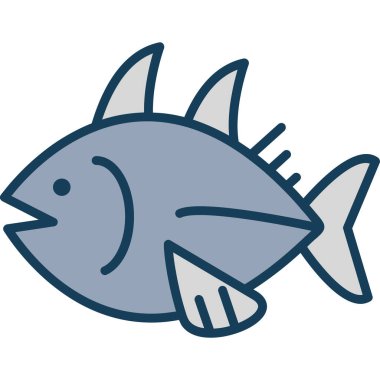 Mavi balık ikonu. vektör illüstrasyonu