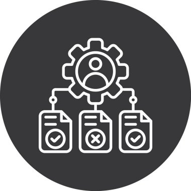 veri yönetimi çizgisi simgesi, vektör illüstrasyonu