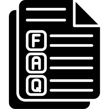 Beyaz arkaplanda siyah faq simgesi