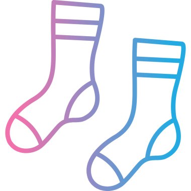 Çorap ikonu. ince renk tasarımı. vektör illüstrasyonu.