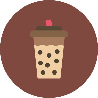 Kahve fincanı düz simgesi, vektör illüstrasyonu