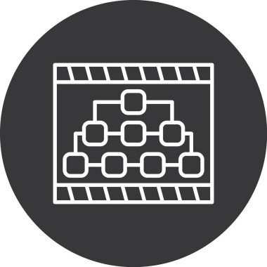 Gelişim için ağ simgesi, dairesel tuğla duvarın vektör illüstrasyonu, vektör illüstrasyonu, düz biçim