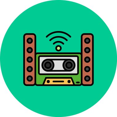 Benzersiz Radyo Vektörü Kabartma Simgesi