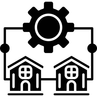 Bina. Web simgesi basit illüstrasyon