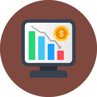 iş grafiği simgesi, vektör illüstrasyonu