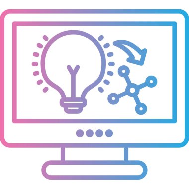 Fikir Simgesi, Basit Renk Vektörü İllüstrasyonu