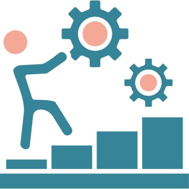 iş takım çalışması düz simgesi, vektör illüstrasyonu