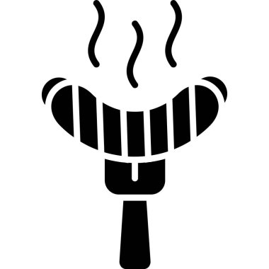 Barbekü. Web simgesi basit illüstrasyon