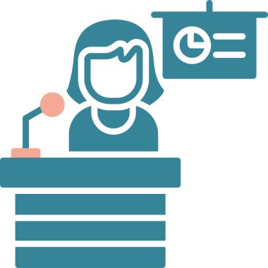 Kadın. Web simgesi basit illüstrasyon