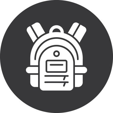 sırt çantası simgesi vektör illüstrasyonu