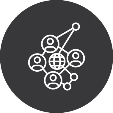 Ağ Simgesi, Basit Renk Vektörü İllüstrasyonu