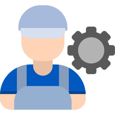 dişli vektör simgesine sahip işçi