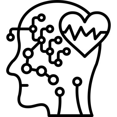 beyin ikonu vektör illüstrasyonu