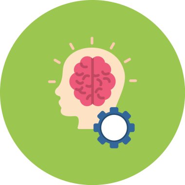 Beyin. Web simgesi basit illüstrasyon