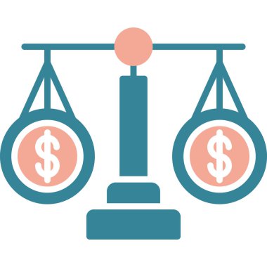 Dolar dengesi düz vektör simgesi