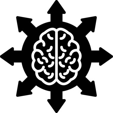 Beyin. Web simgesi basit tasarım