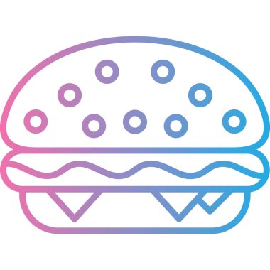 Hamburger ikonu vektör illüstrasyonu