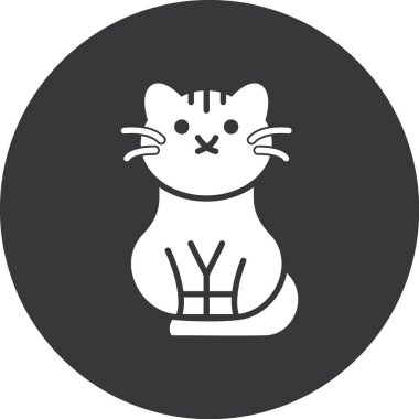 kedi vektör simgesi. biçim vektör simgesi, beyaz arkaplan, siyah renk.