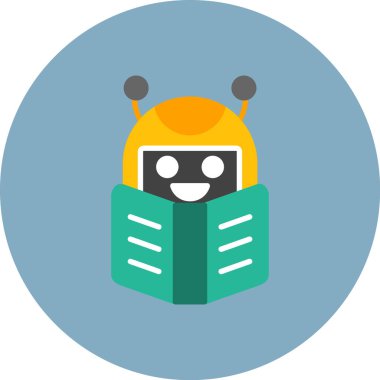 robot düz simgesi, vektör illüstrasyonu