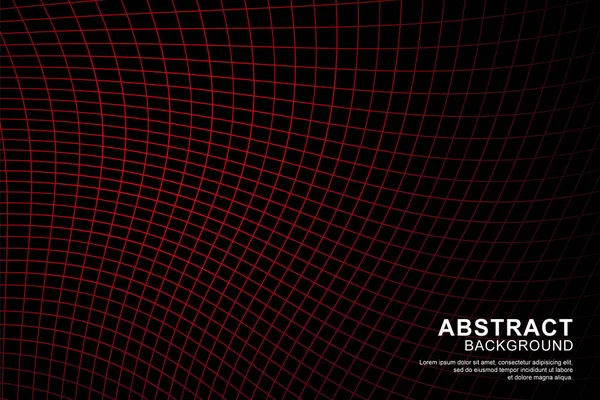 黒い背景の抽象的な赤い網 — ストックベクタ