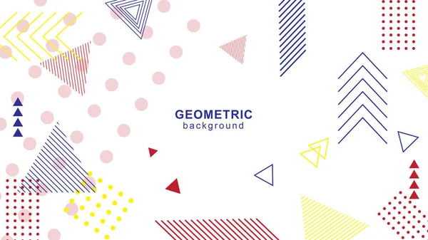 Memphis Stil Muster Vektor Mit Geometrischen Formen Hintergrund — Stockvektor