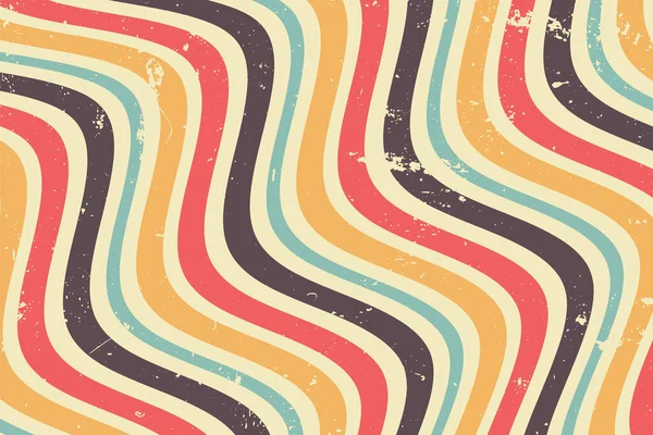 Groovy Hippie 70S Backgrounds Waves Swirl Twirl Pattern — ストックベクタ