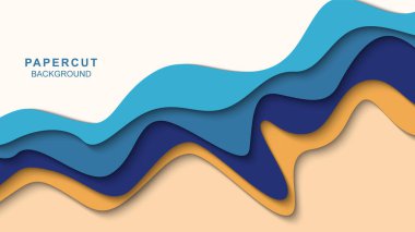 Soyut kağıt dalgalı tasarım ile arkaplanı kes