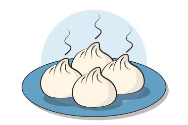 Düz dizaynlı Çin gıda vektörü çizimi