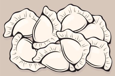 Düz dizaynlı Çin gıda vektörü çizimi