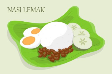 Nasi lemak 'ın vektör tasarımındaki görüntüsü