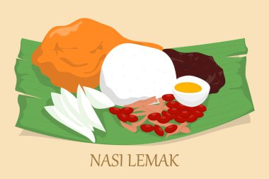Nasi lemak 'ın vektör tasarımındaki görüntüsü