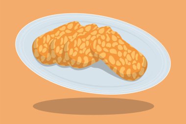 Vektör tasarımında soya tempeh illüstrasyonu