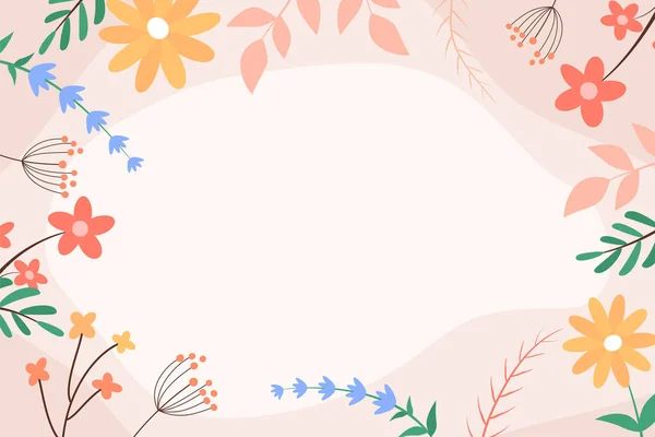 Прекрасний Весняний Фон Намальованими Руками Квітами — стоковий вектор