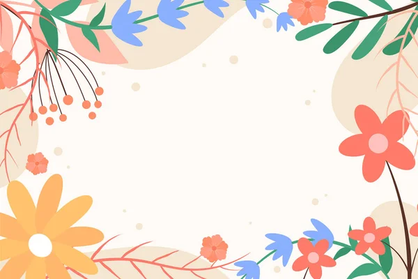 Красивый Весенний Фон Ручными Цветами — стоковый вектор