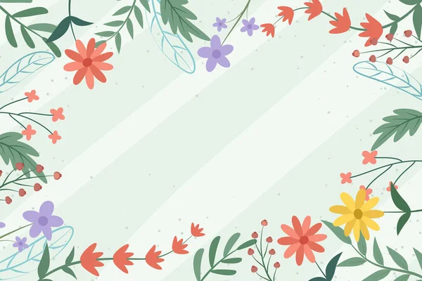 Gyönyörű Tavaszi Háttér Kézzel Rajzolt Virágok — Stock Vector
