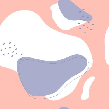 Kusursuz renksiz Memphis desen tasarım vektörü. Düzensiz şekil tasarımı.