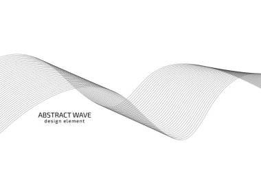 Beyaz arkaplanda soyut dalga tasarım ögesi