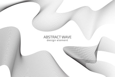 Beyaz arkaplanda soyut dalga tasarım ögesi