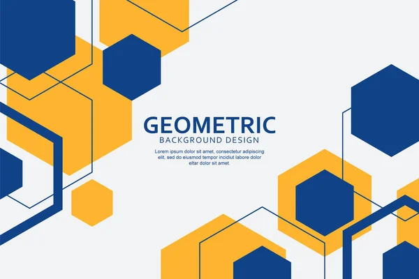 Abstraktes Geometrisches Hintergrunddesign Mit Sechseckigen Formen — Stockvektor