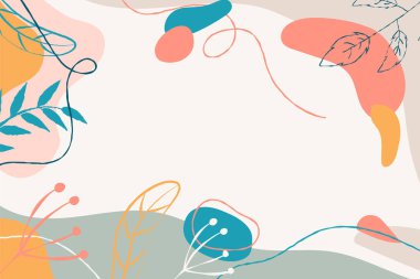 Düz tasarımda el çizimi soyut karalama arkaplanı